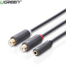 Cáp chuyển đổi Audio 3.5mm to 2 đầu RCA chính hãng Ugreen 10562