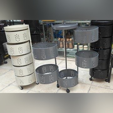 تربو ومنظم مطبخ معدني دوار 5 أدوار متين