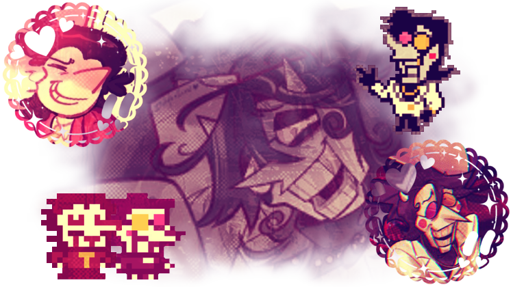 A graphic of Salesman_1997 / ItzNeru with Spamton pfps & Icons!