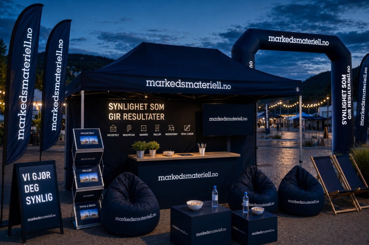 Oppblåsbar målbue på løpsarrangement — markedsmateriell.no