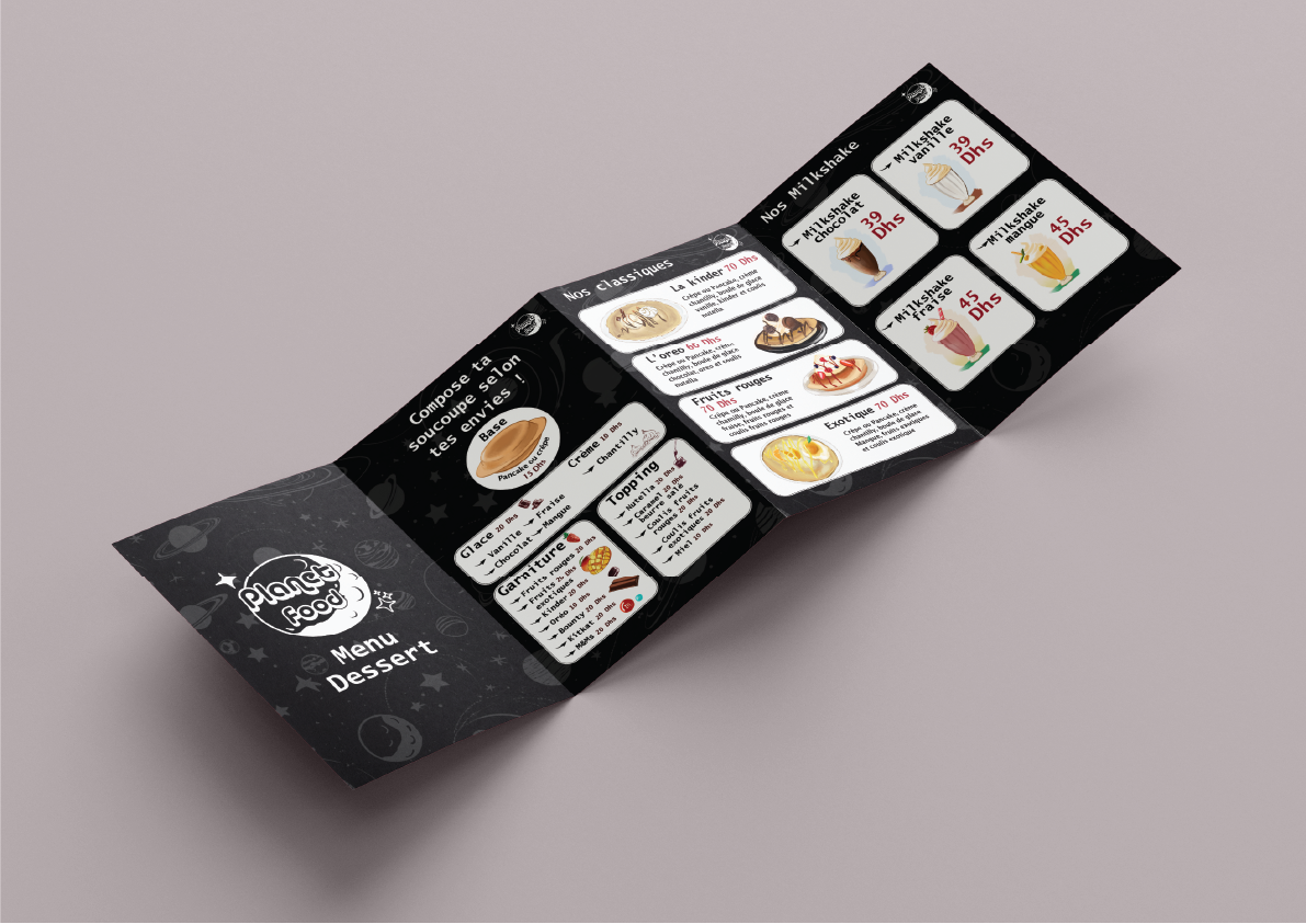 Planet Food menu design