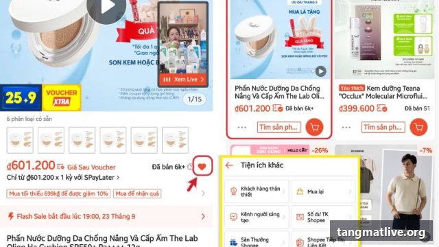 Dịch vụ tăng like Shopee tại Tangmatlive.org