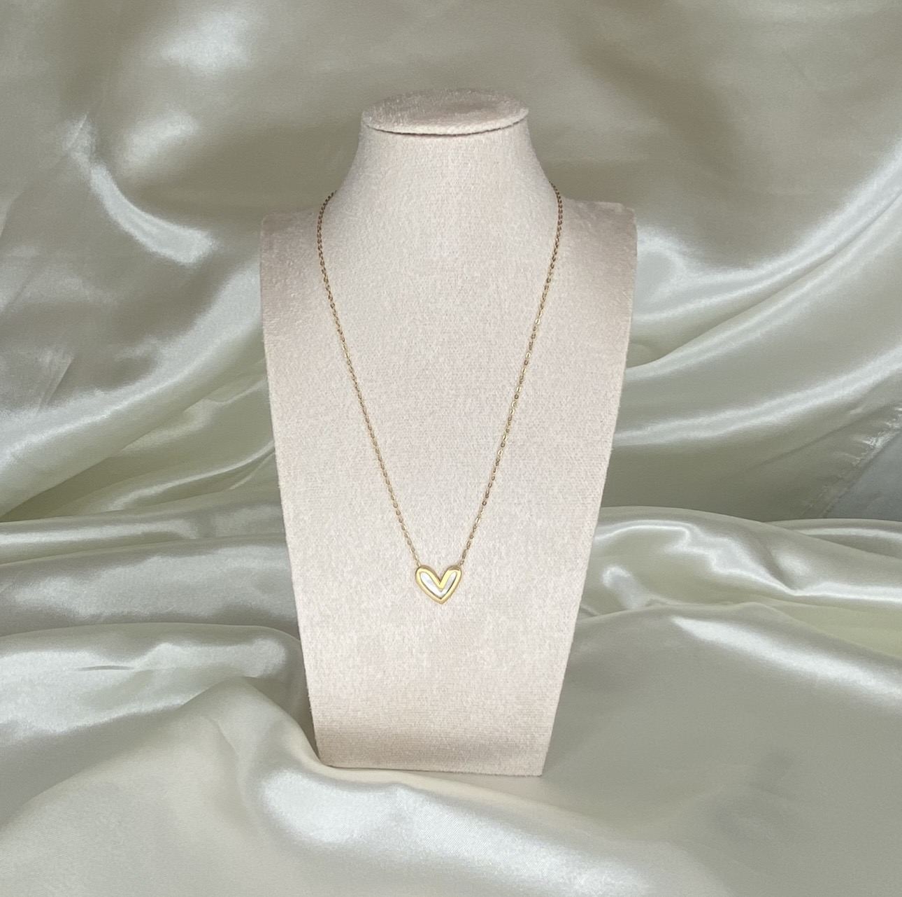 S. Steel gouden parelmoer hart