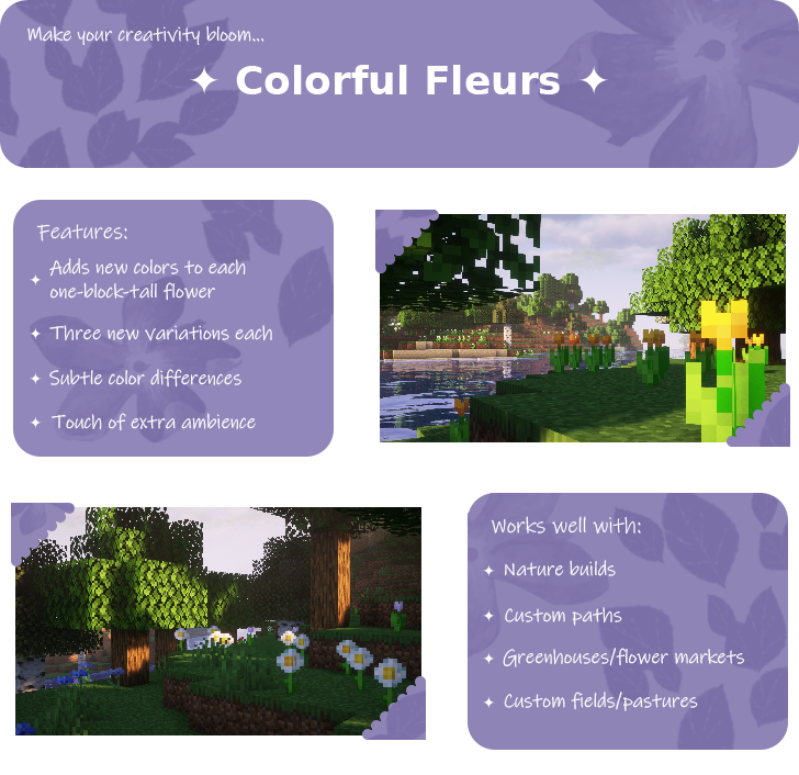 Colorful Fleurs Minecraft Texture Pack