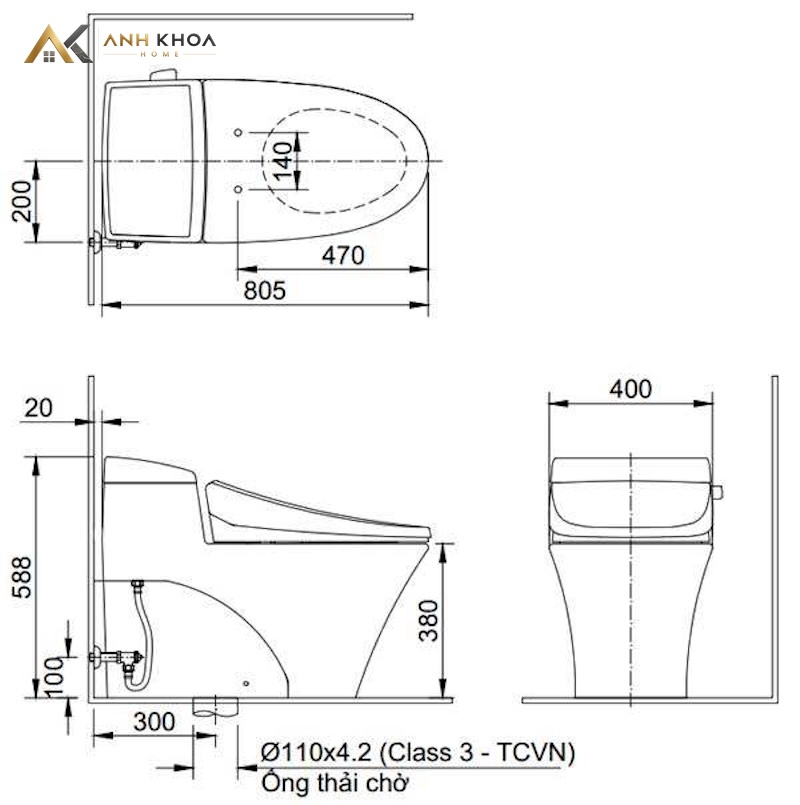 ban ve bon inax AC 1017VRN