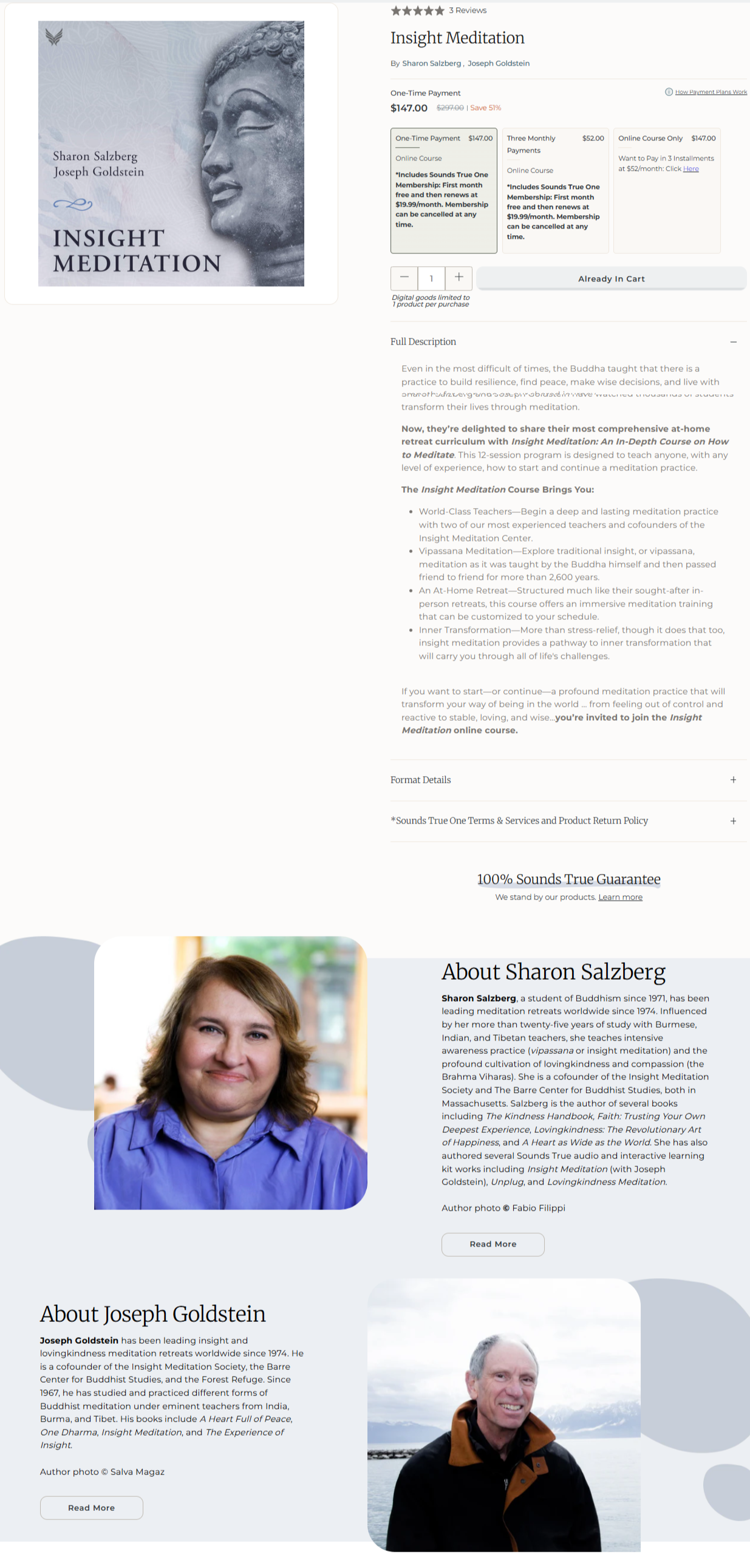 Sharon Salzberg & Joseph Goldstein – Insight Meditation