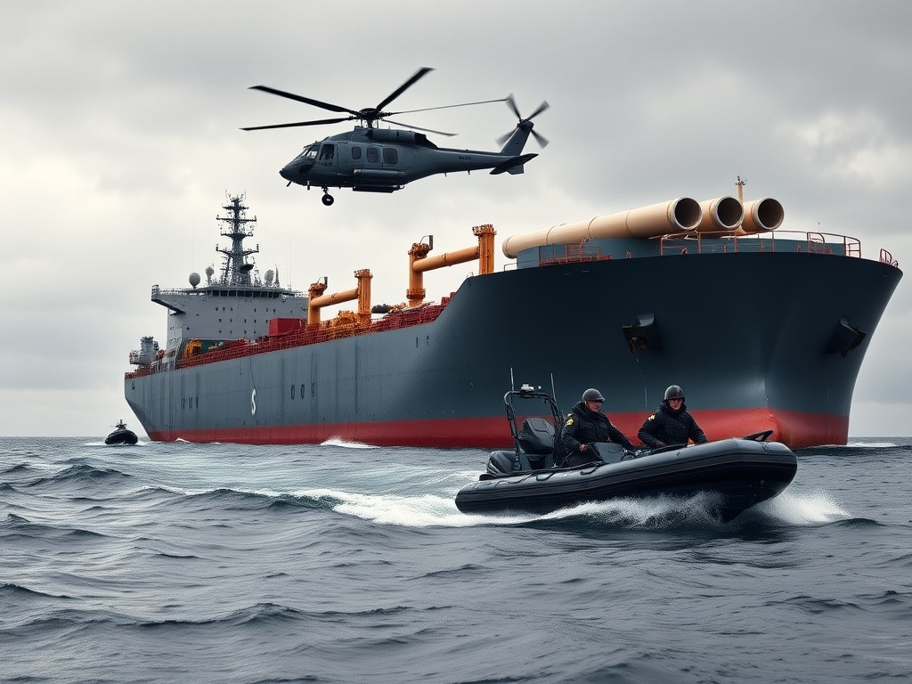 The UK Ministry of Defence captures the vessel Smyrtos in a daring The UK Ministry of Defence captures the vessel Smyrtos in a daring
