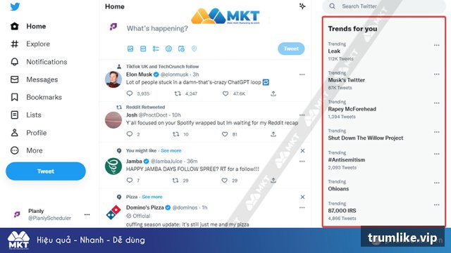 Dịch vụ tăng tương tác Twitter/X tại Trumlike.vip