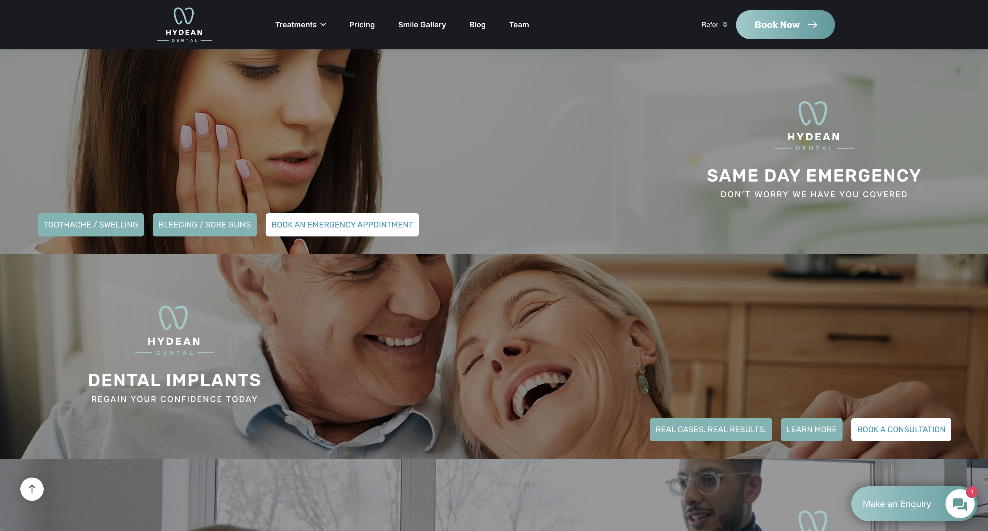 Hydean Dental Mobile view