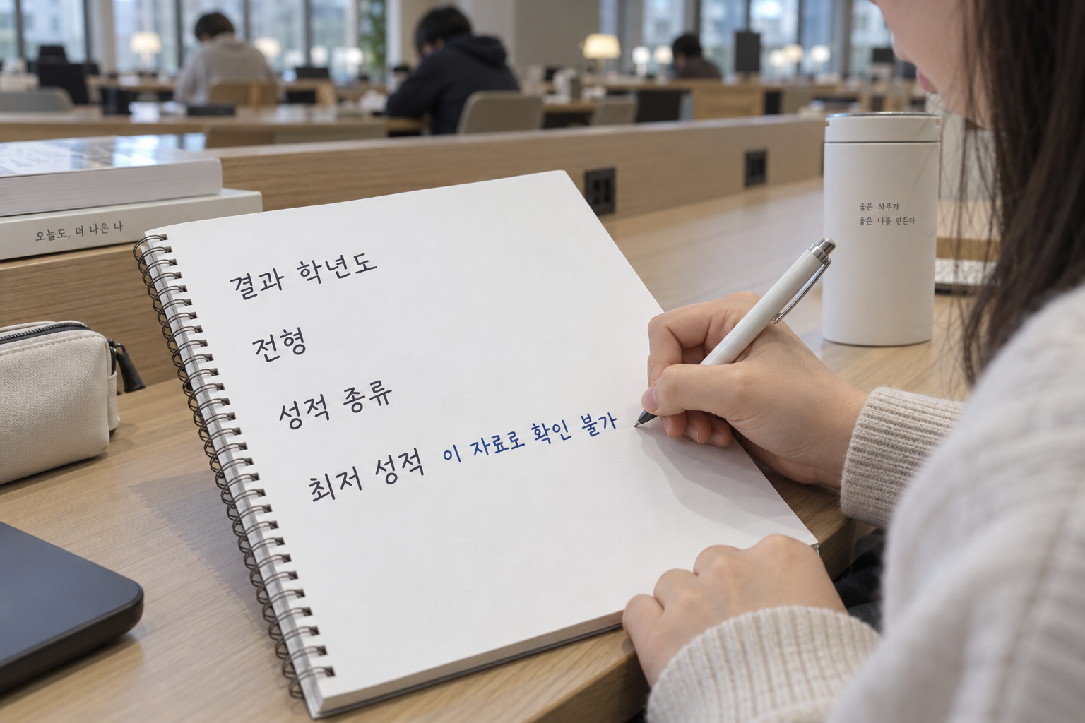 최저 성적 항목에 이 자료로 확인 불가라고 남기는 지원노트