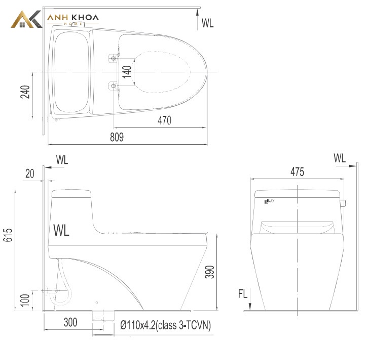 ban ve bon cau Inax AC-1035+CW-KA22AVN