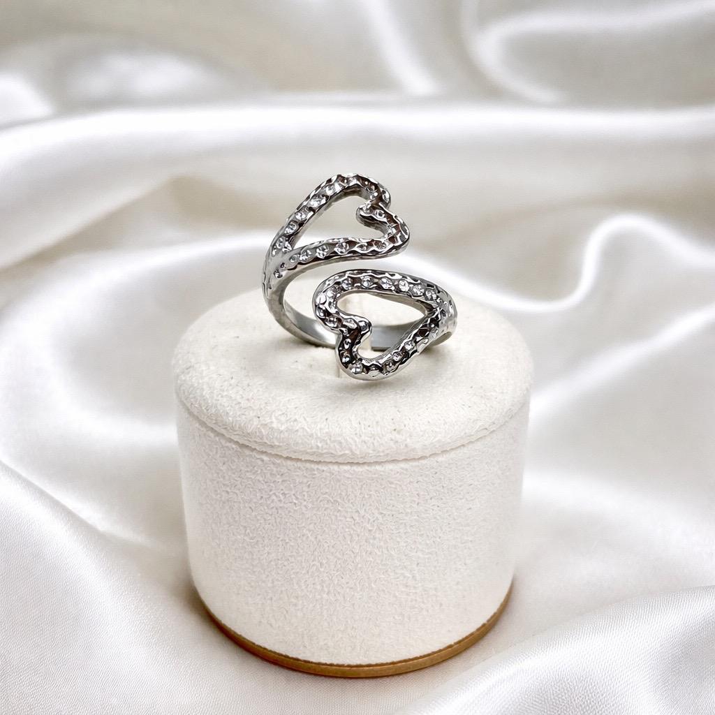 Double Open Heart Ring