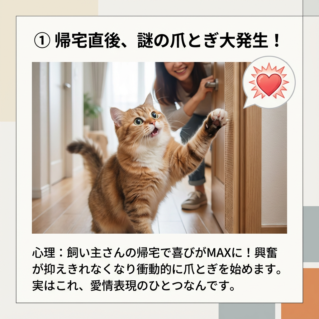 帰宅時の猫の爪とぎは愛情表現のサイン！ - Image 3