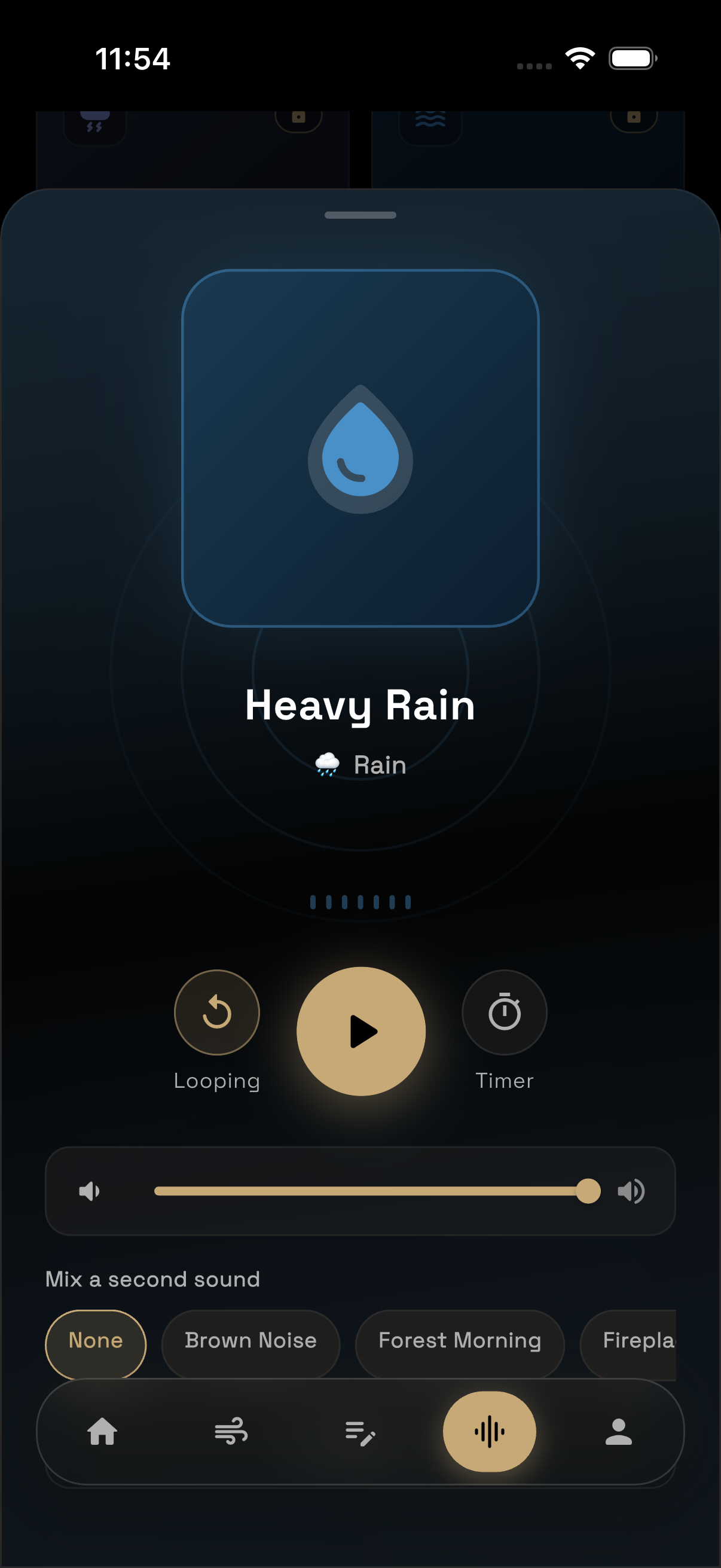 Notwell heavy rain sound player