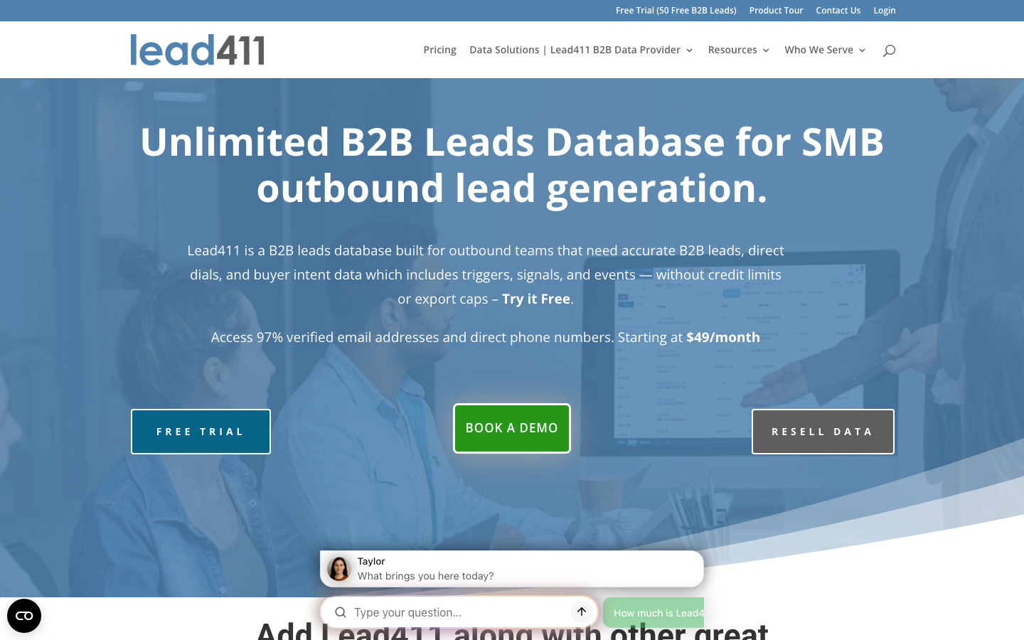 Lead411 homepage