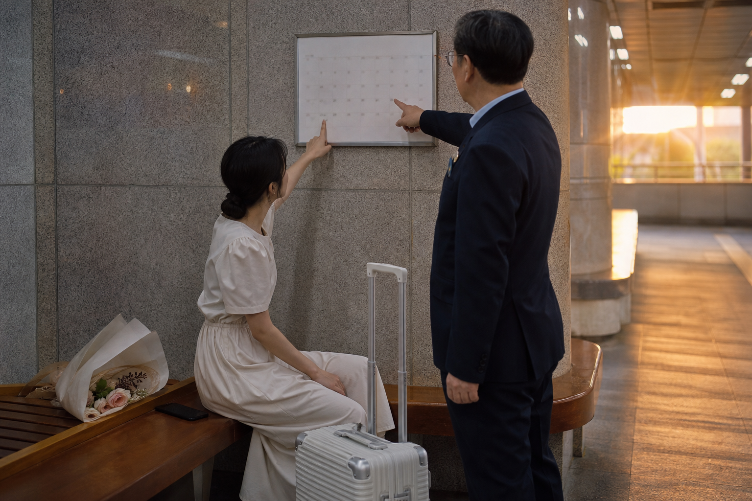 계약일과 예식일 사이의 취소 기간을 달력으로 확인하는 장면