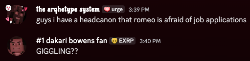 "guys i have a headcanon that romeo is afraid of job applications"