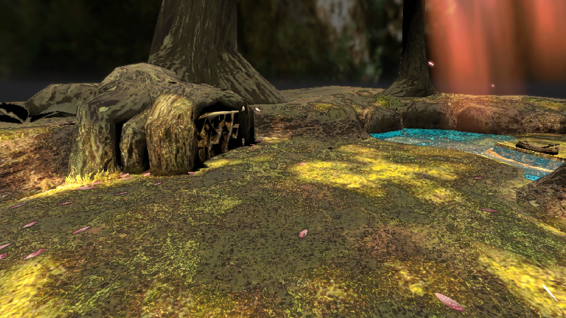 The area with the wall blocking off the fire exit. (Snagret Hole)