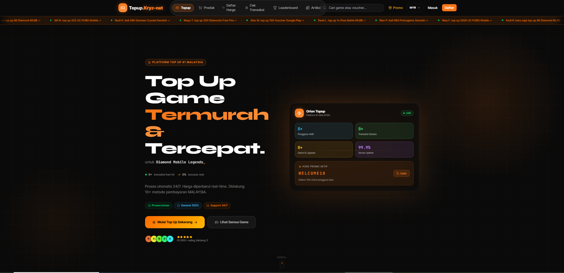 Kryz-Net Topup Platform