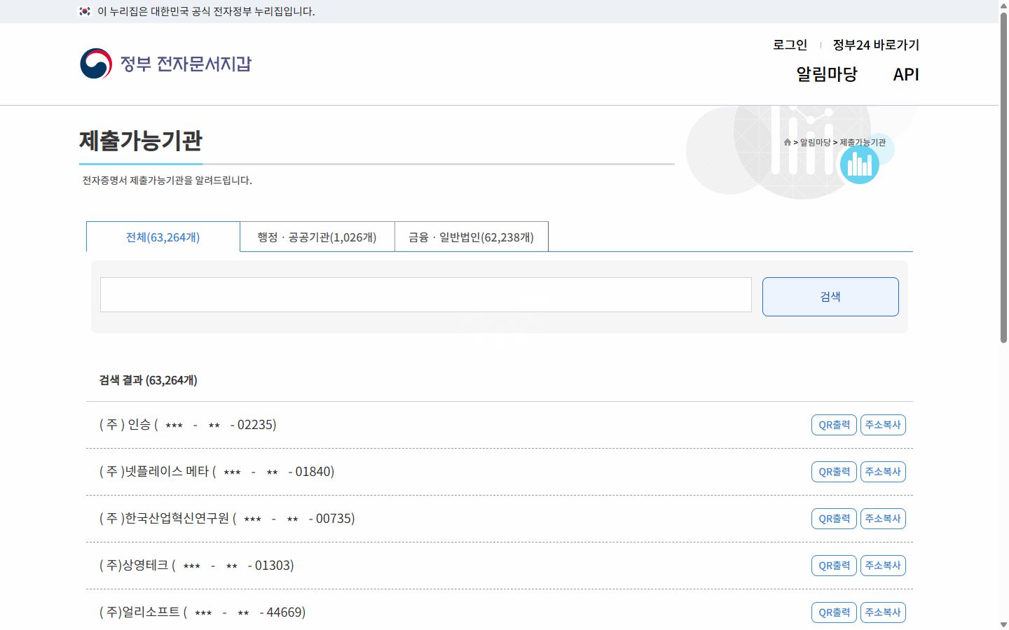 유효한 전자증명서와 만료 문서의 대응 비교