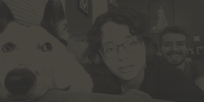 From left to right: my partner's dog, myself, and my partner