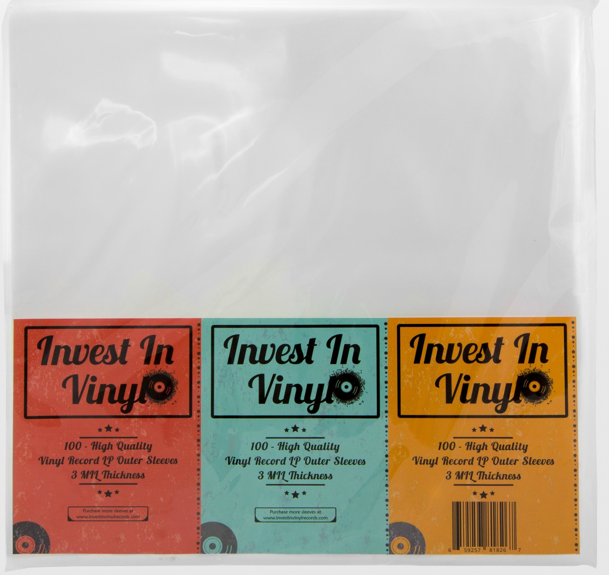 100 Clear Plastic Protective LP Outer Sleeves 3 Mil. Vinyl Record Sleeves Album Covers 12.75" x 12.5" Provide Your LP Collection with The Proper Protection