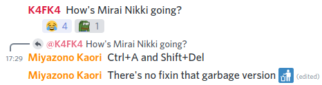 Miyazono Kaori: There's no fixin that garbage version 🚮