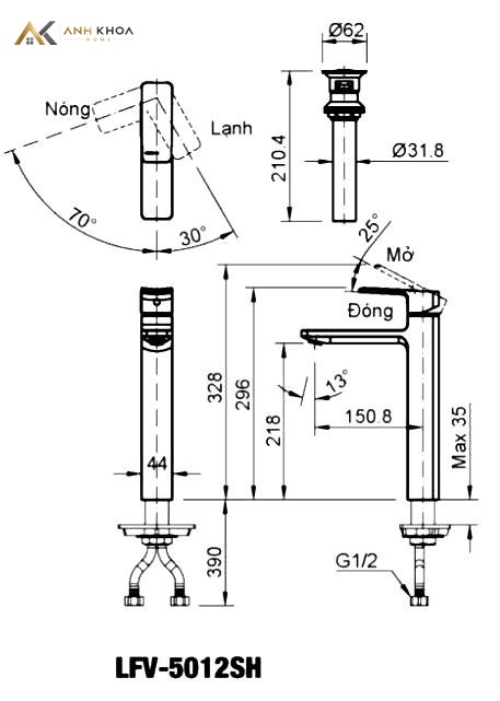  ban ve voi chau inax LFV-5012SH