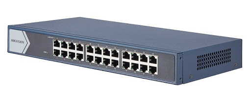 Switch mạng 24 cổng 10/100/1000Mbps tự tương thích , 02 Cổng uplink 10/100/1000M : Cổng 23, 24 , Layer 2 Hikvision DS-3E0524-E(B)