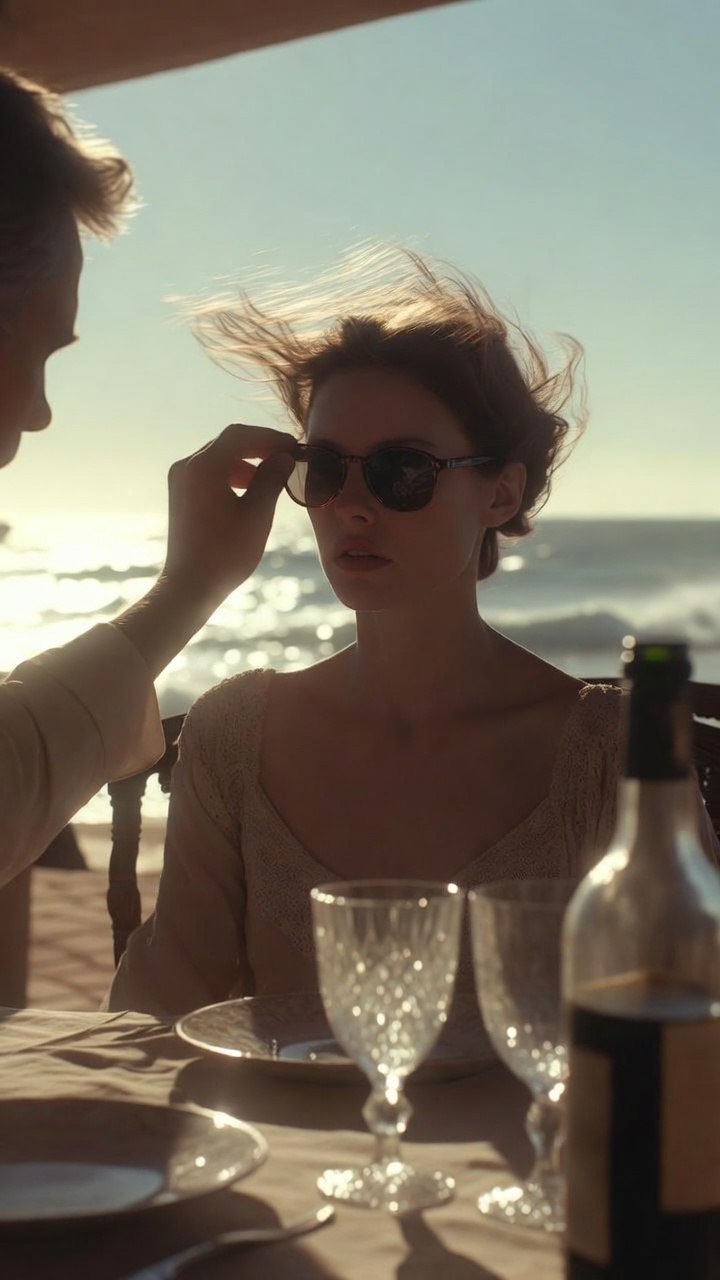 The Ocean Behind Them Was So Bright When Her Father Removed the Sunglasses