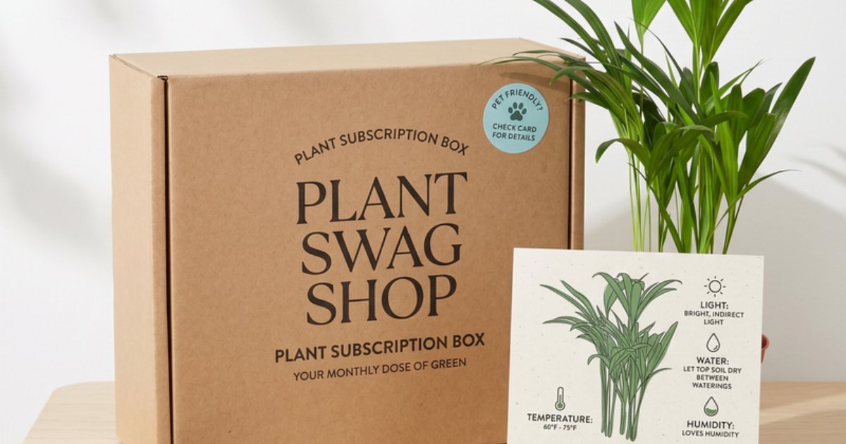 Plant collector unboxing a monthly houseplant subscription delivery from the greenhouse