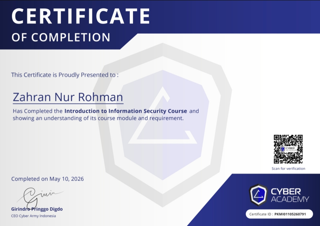 Sertifikat Cyber Academy