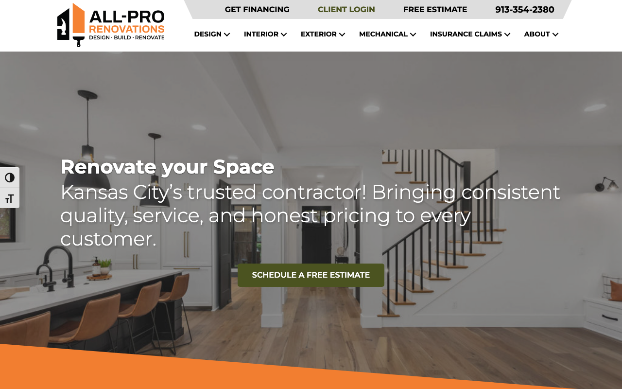 All-Pro Renovations LLC homepage
