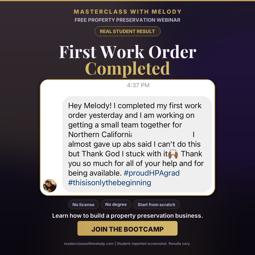 First Work Order Completed