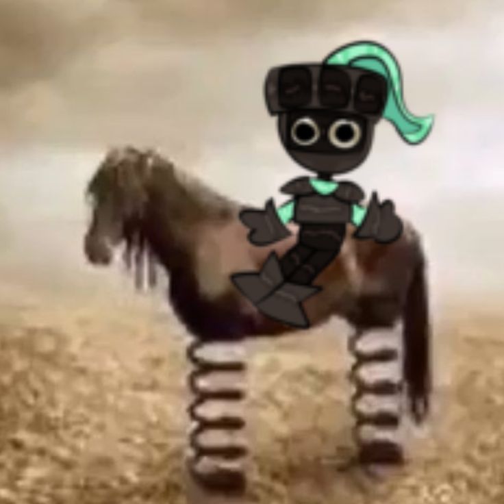 fake knight on fake horse