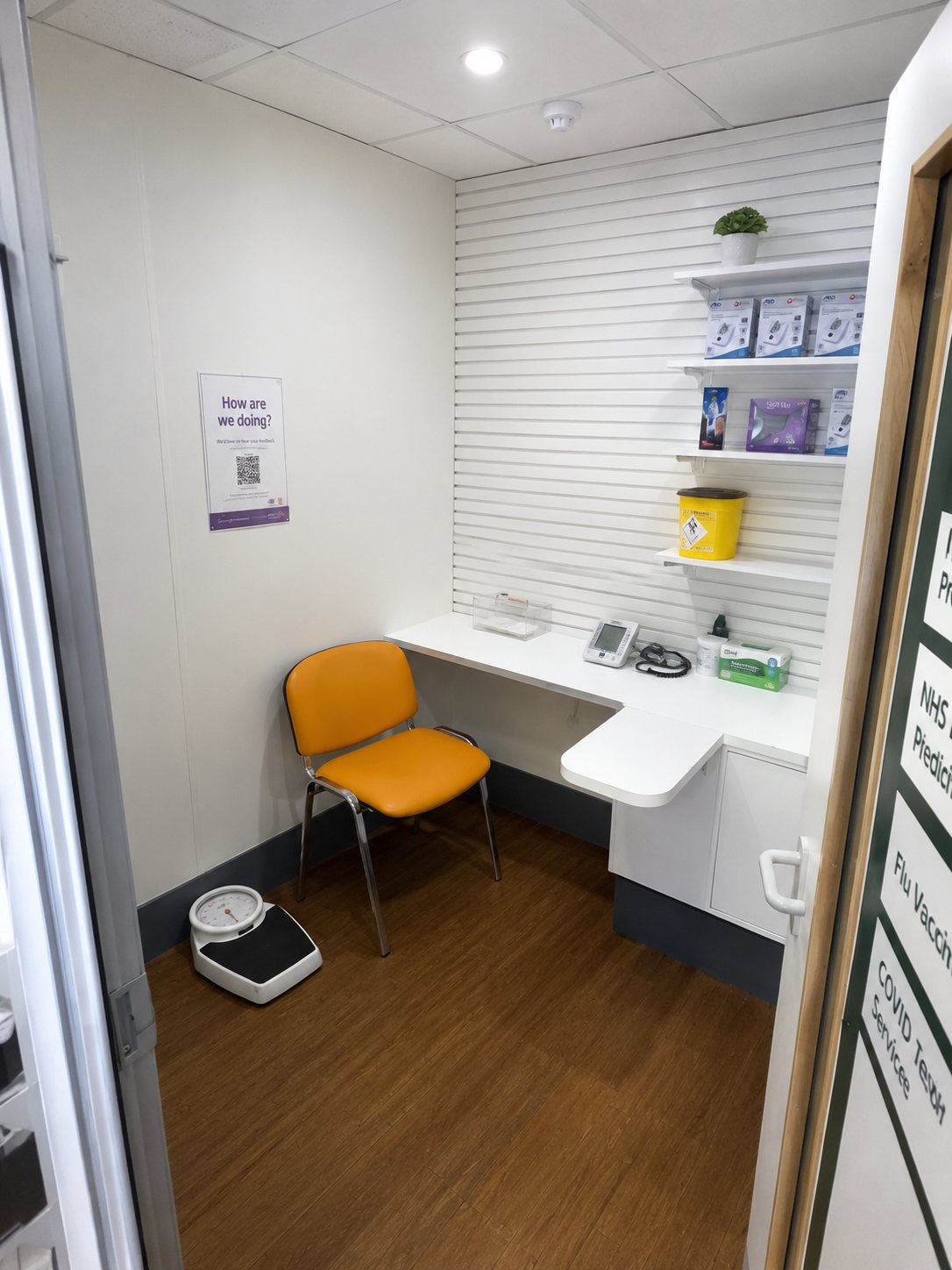 Private travel clinic consultation room at Romford Clinics, Dagenham
