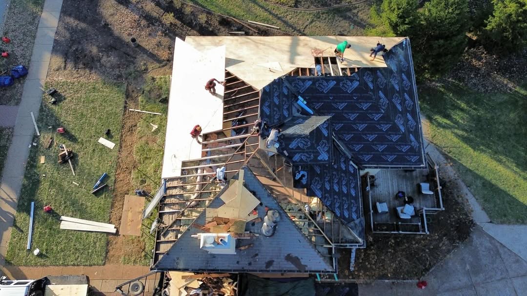 Residential roof tear-off and decking work