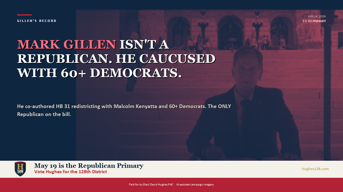 MARK GILLEN ISN'T A REPUBLICAN. HE CAUCUSED WITH 60+ DEMOCRATS.