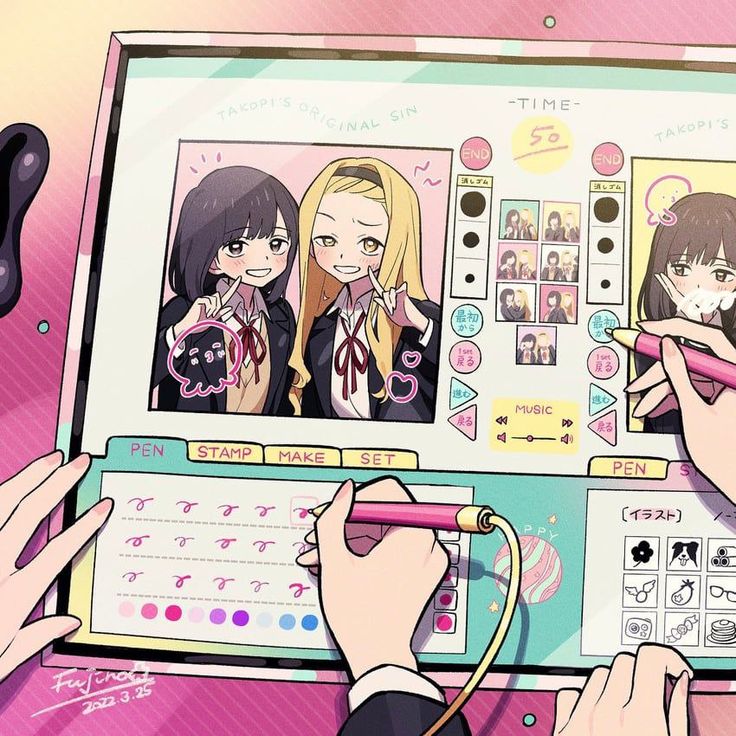 Picture of Shizuka and Marina as teenagers in Takopis Original Sin