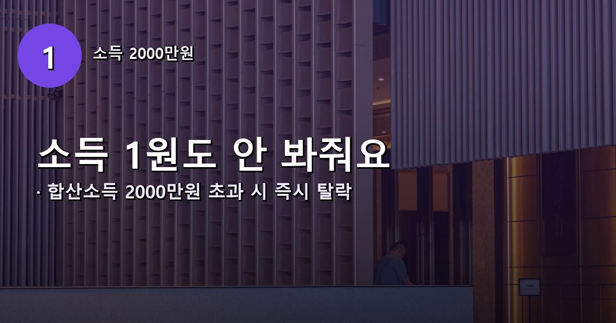 피부양자 소득 기준 초과 안내 배너