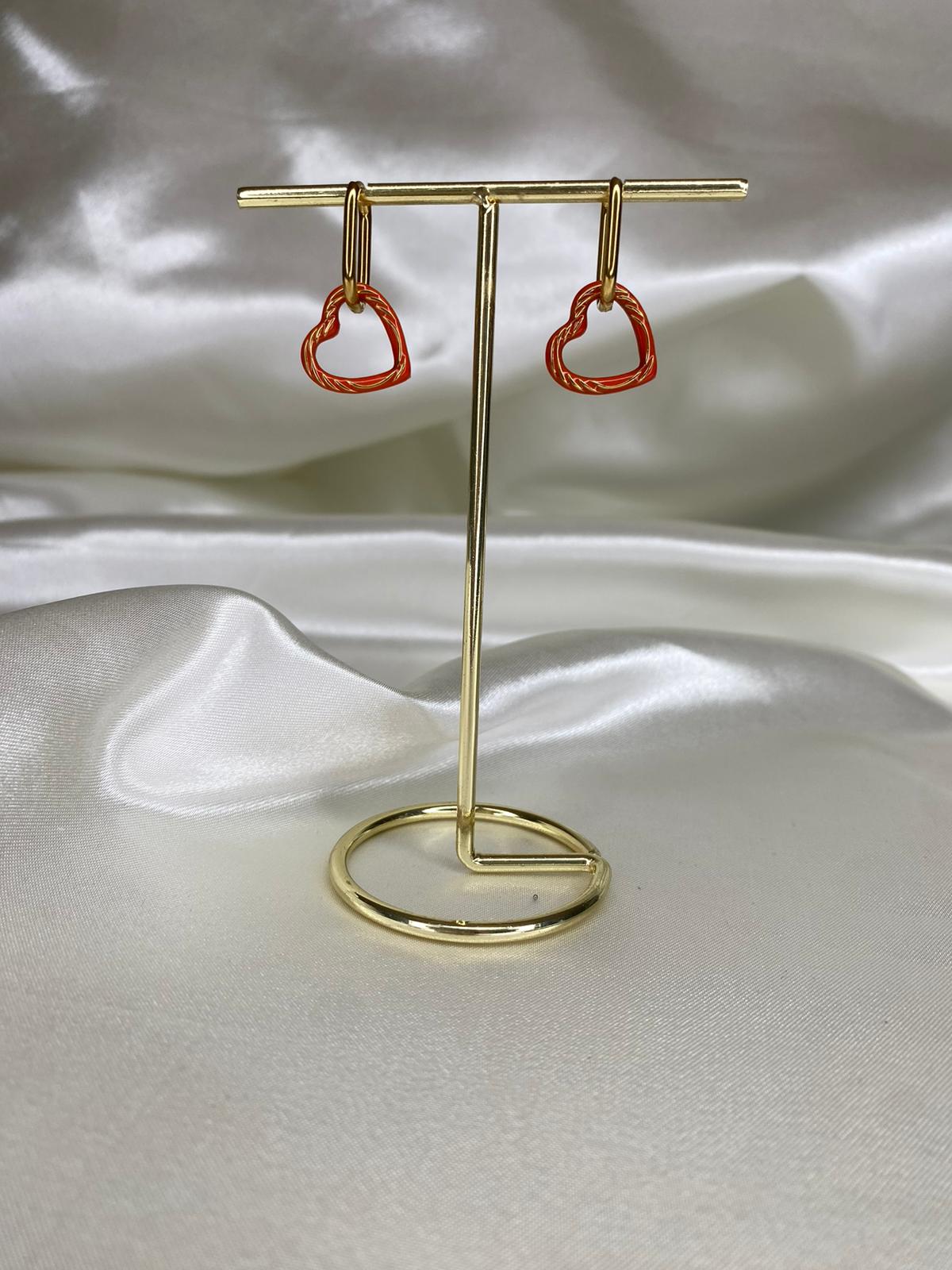 S.Steel Orange Heart Ring