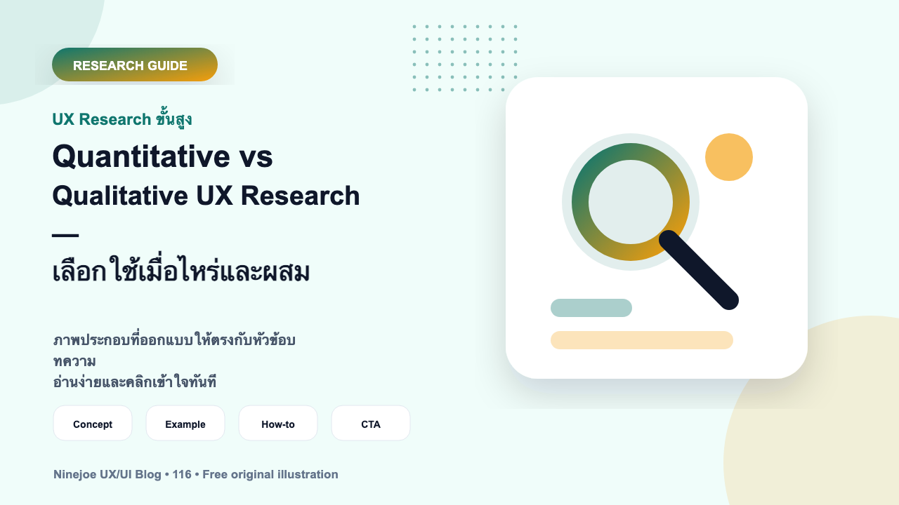 Quantitative vs Qualitative UX Research — เลือกใช้เมื่อไหร่และผสมกันยังไง