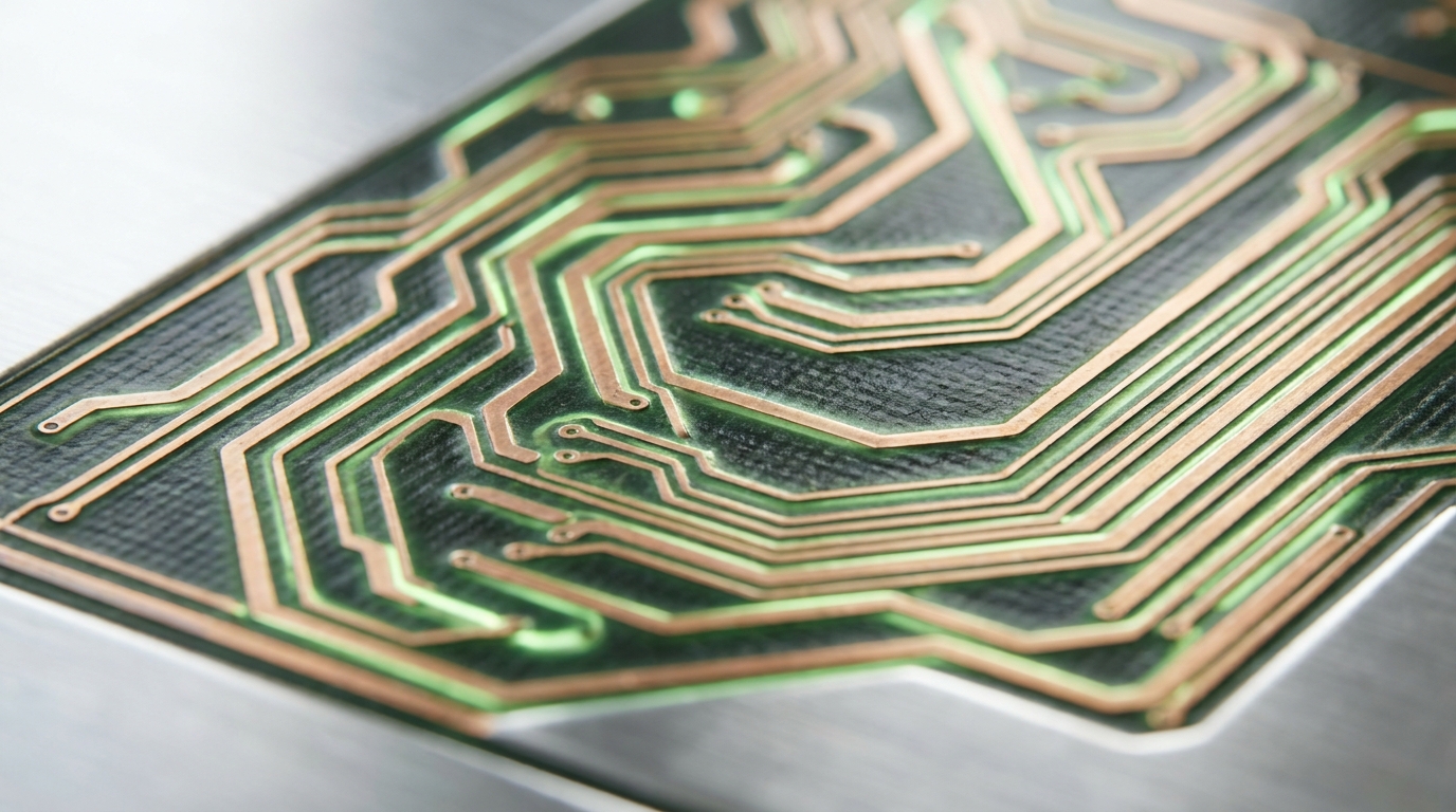 Abstract circuit board representing Windows 11 system stability and reliability improvements.
