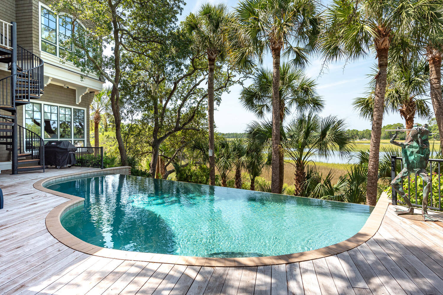 Infinity pool over the marsh