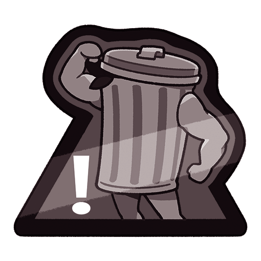 a pixel of a lordly trashcan