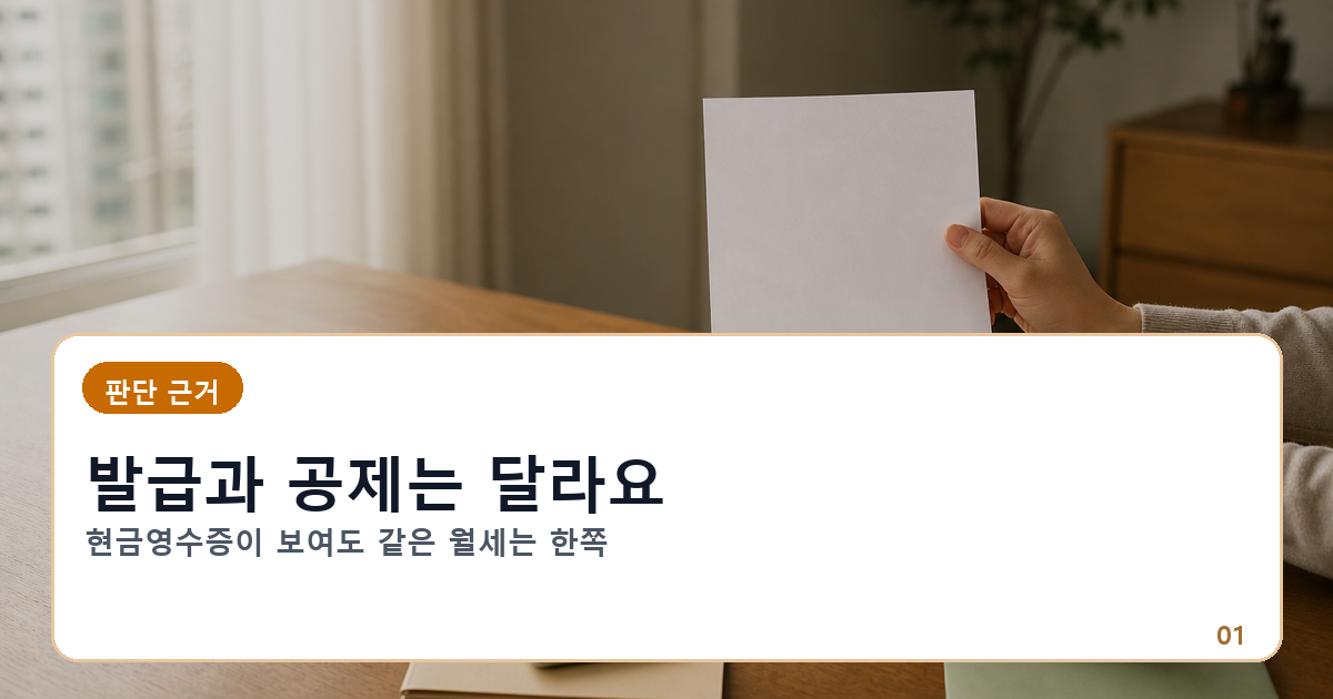 같은 월세 금액은 세액공제와 현금영수증 소득공제에 중복 반영할 수 없다는 비교
