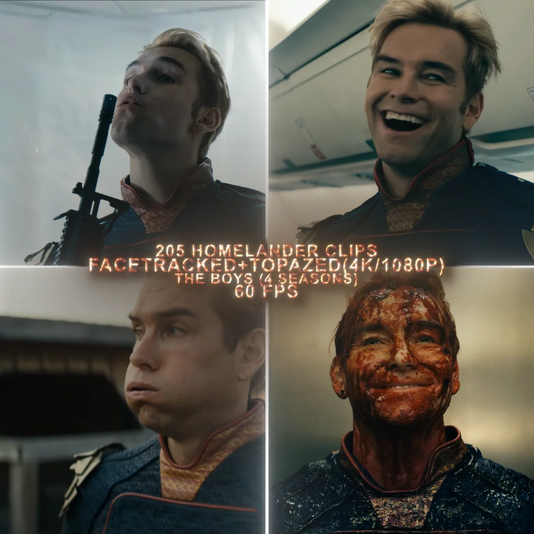 205 Homelander Clips (Facetracked + Topazed)