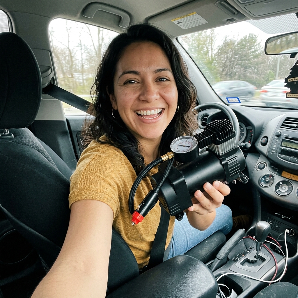 Camila selfie en auto