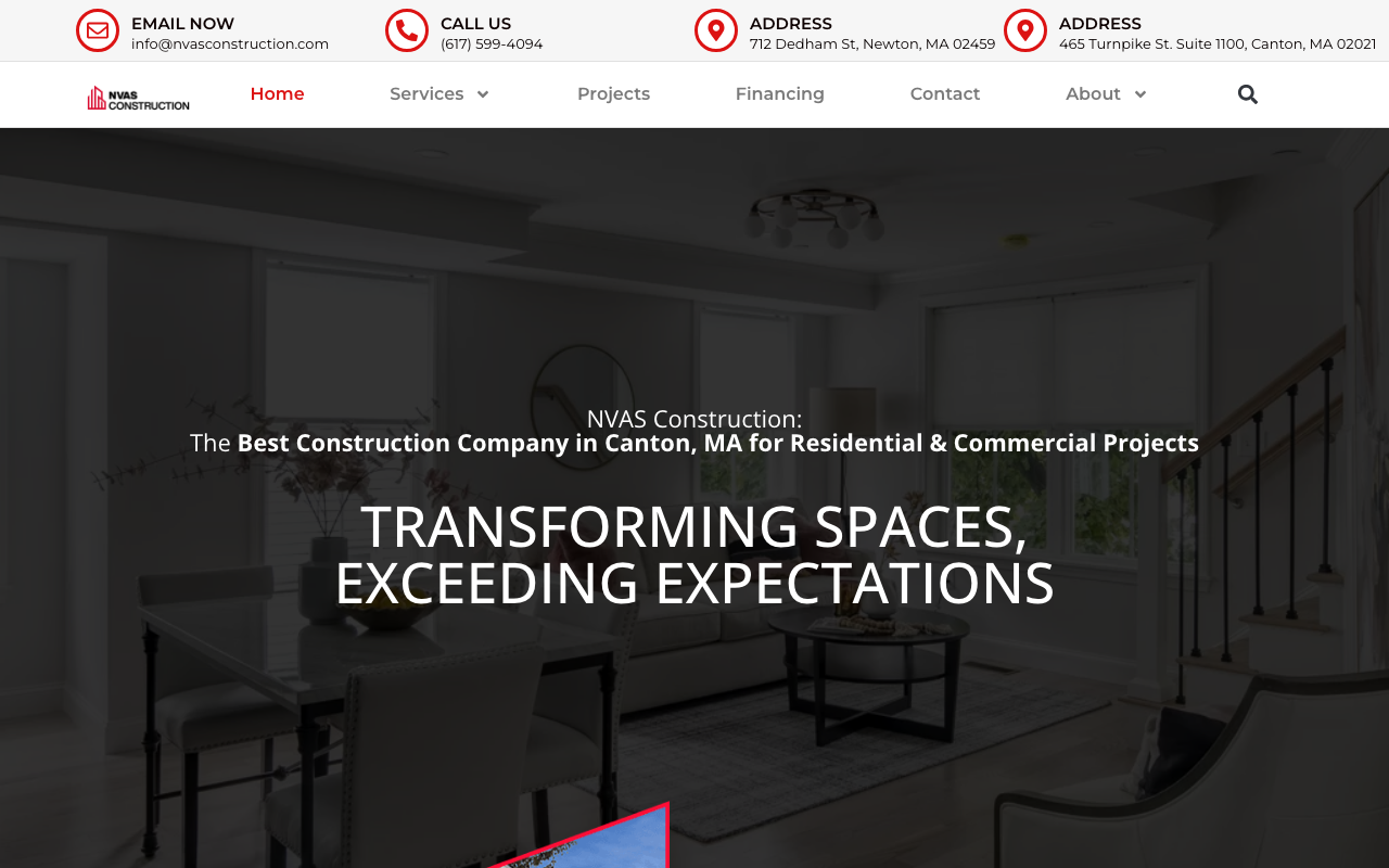 NVAS Construction Inc homepage